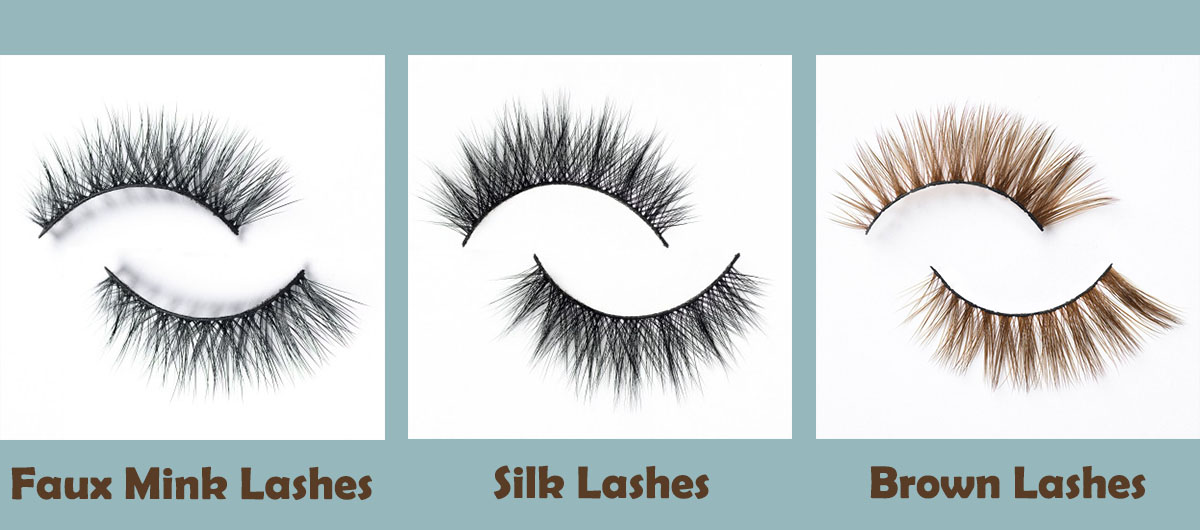 Three types of false lashes